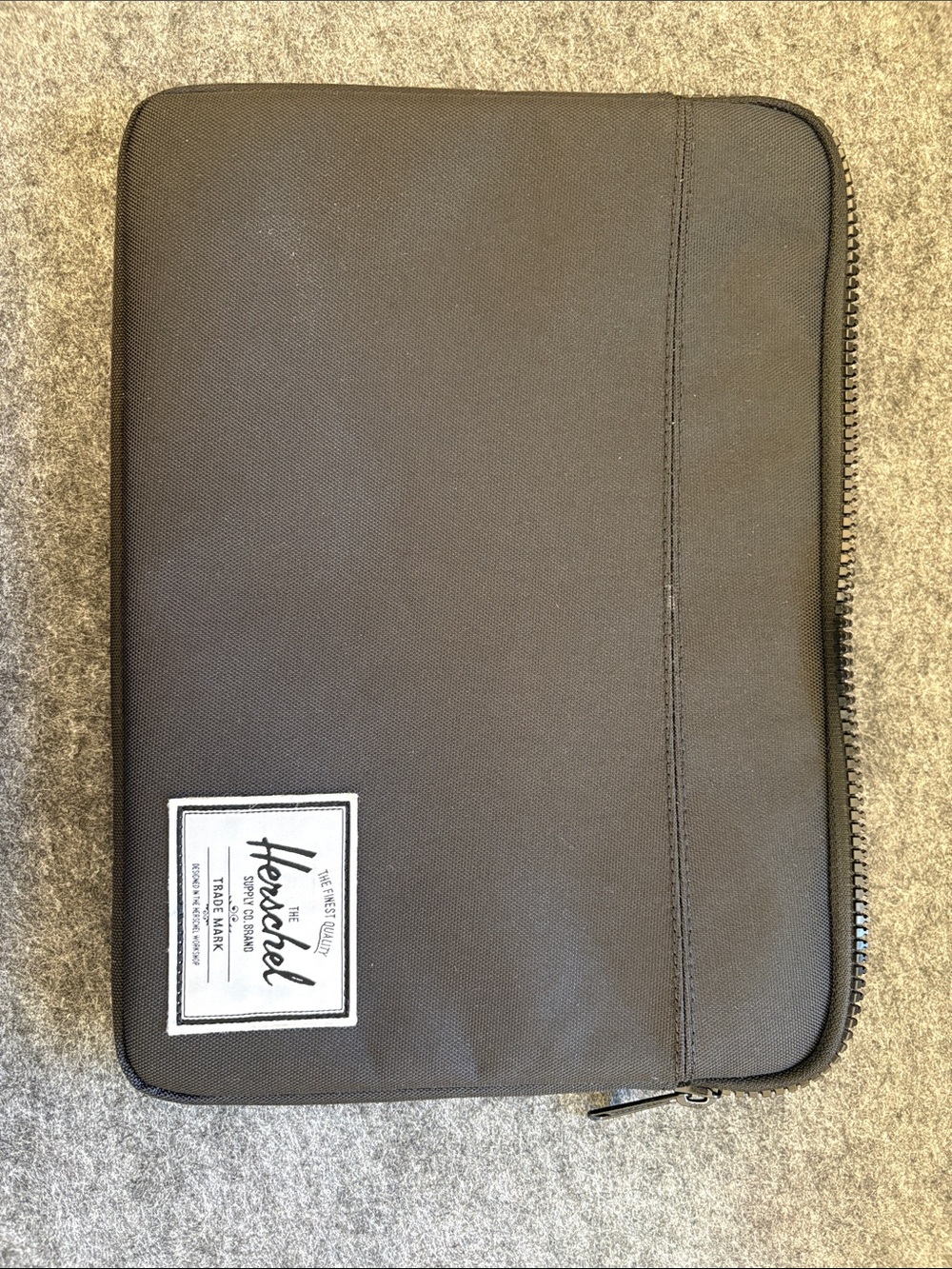 Herschel Supply Company Black Zip Laptop Sleeve with Logo Patch